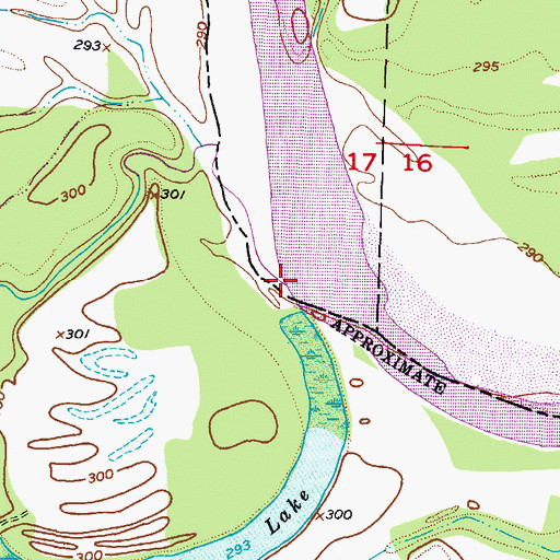 Topographic Map of Red Bayou, TX