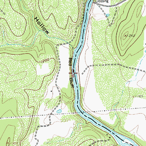 Topographic Map of Red Bluff, TX