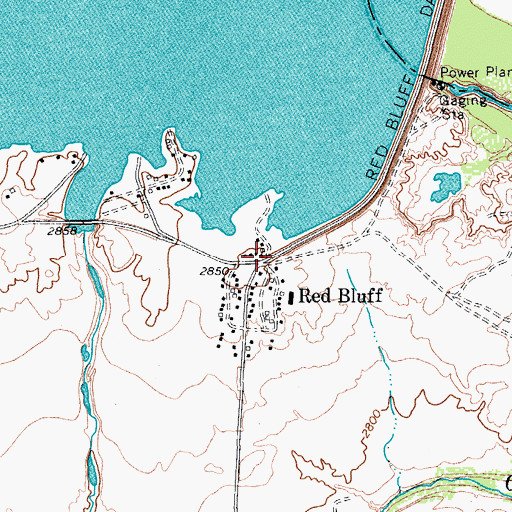 Topographic Map of Red Bluff, TX