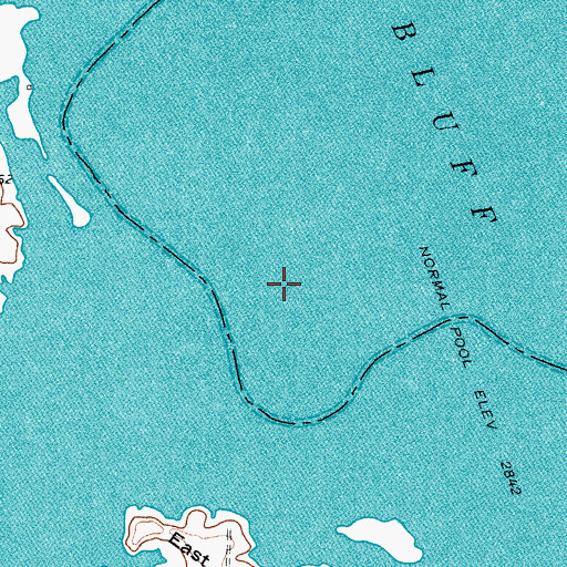 Topographic Map of Red Bluff Reservoir, TX