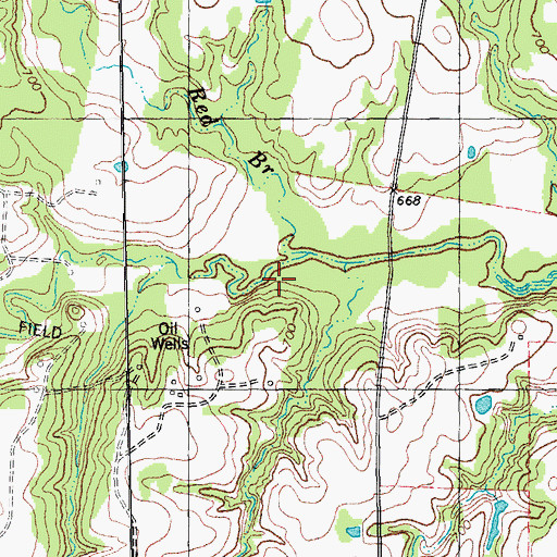 Topographic Map of Red Branch, TX