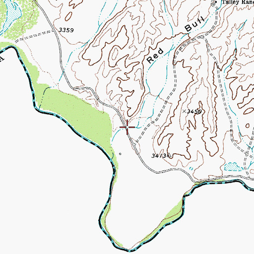 Topographic Map of Red Bull Canyon, TX