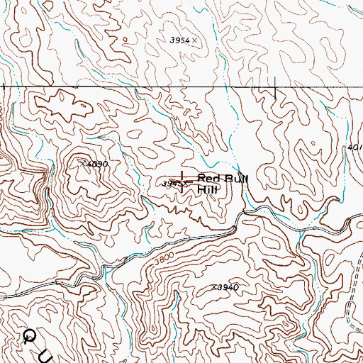 Topographic Map of Red Bull Hill, TX