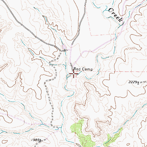 Topographic Map of Red Camp, TX