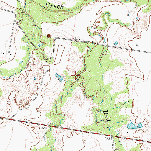 Topographic Map of Red Creek, TX