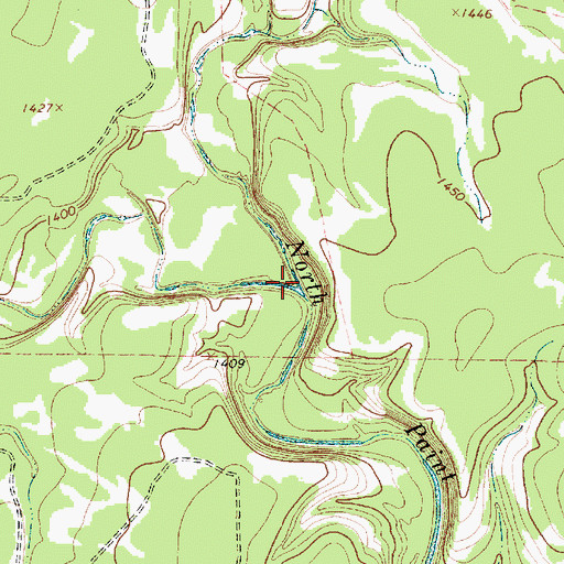Topographic Map of Red Creek, TX