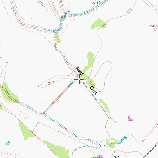 Topographic Map of Red Cut, TX