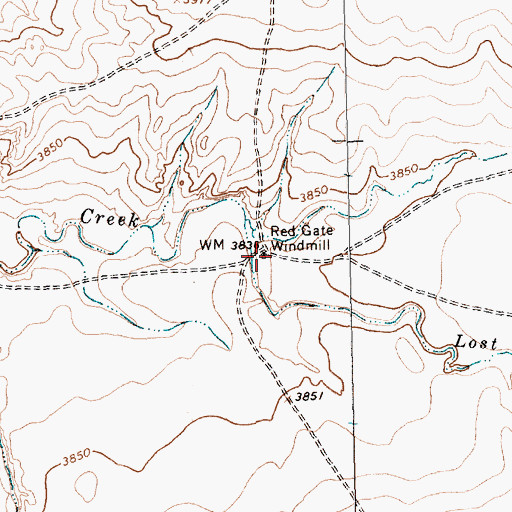 Topographic Map of Red Gate Windmill, TX