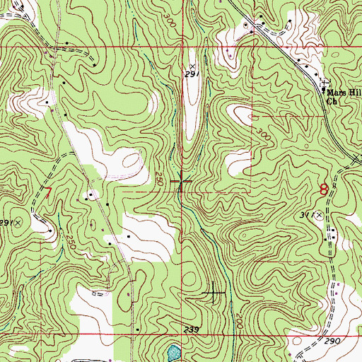 Topographic Map of Racket Branch, AL