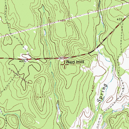 Topographic Map of Red Hill, TX
