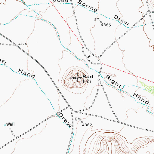 Topographic Map of Red Hill, TX