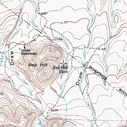 Topographic Map of Red Hill Tank, TX