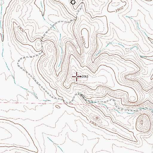 Topographic Map of Red Hills, TX