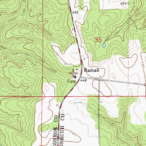 Topographic Map of Ramah Baptist Church, AL