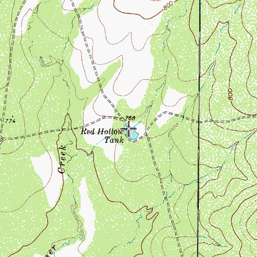 Topographic Map of Red Hollow Tank, TX