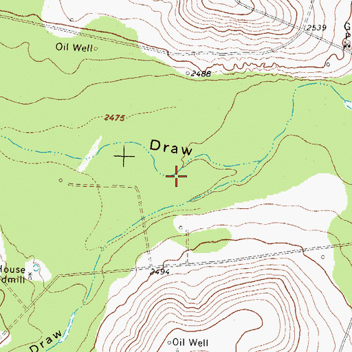 Topographic Map of Red House Draw, TX