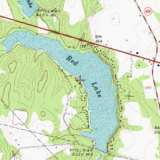 Topographic Map of Red Lake, TX