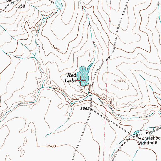 Topographic Map of Red Lake, TX