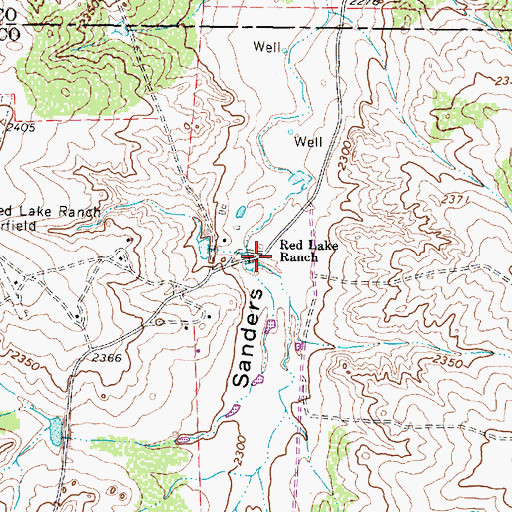 Topographic Map of Red Lake Ranch, TX