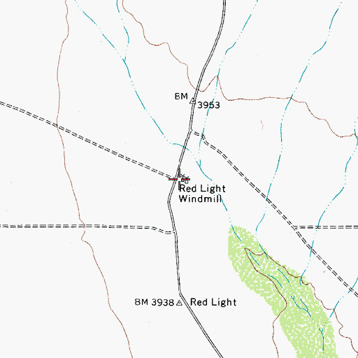 Topographic Map of Red Light Windmill, TX