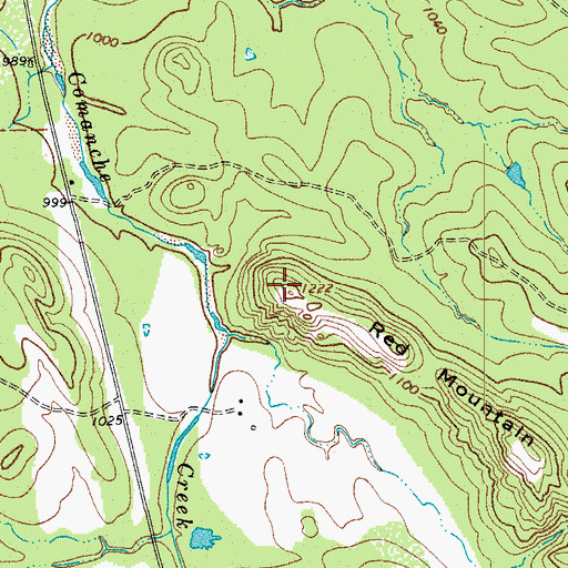 Topographic Map of Red Mountain, TX
