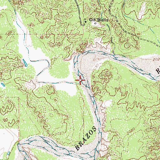 Topographic Map of Red Mud Creek, TX