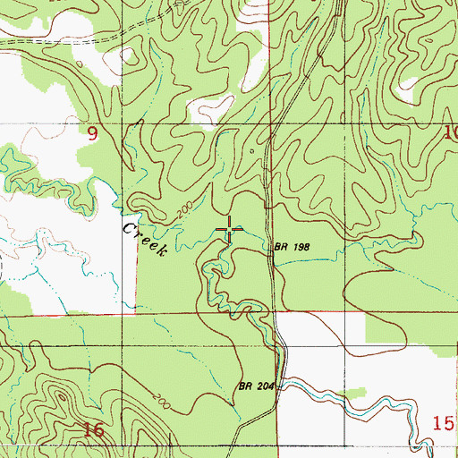 Topographic Map of Roberts Creek, AL