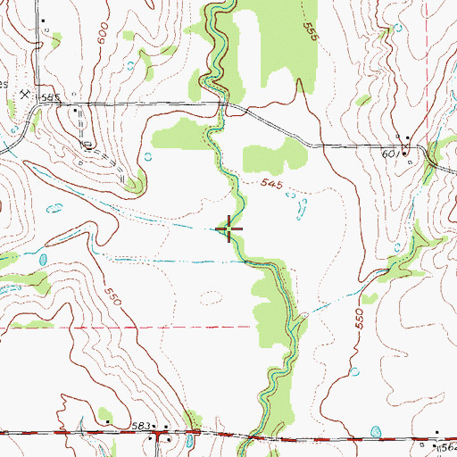 Topographic Map of Red Oak Creek, TX