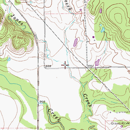 Topographic Map of Red Oak Creek, TX