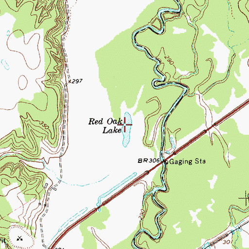 Topographic Map of Red Oak Lake, TX