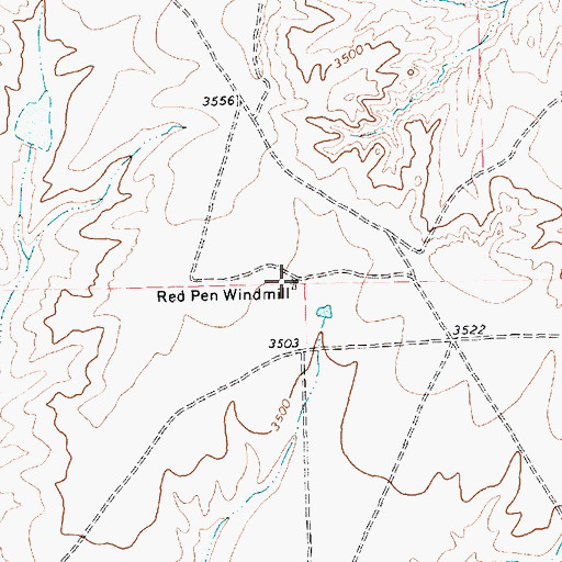 Topographic Map of Red Pen Windmill, TX