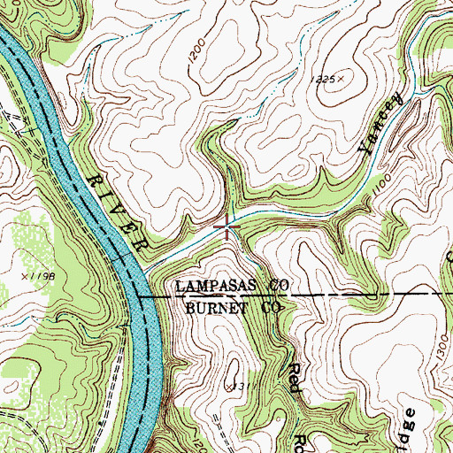 Topographic Map of Red Rock Canyon, TX