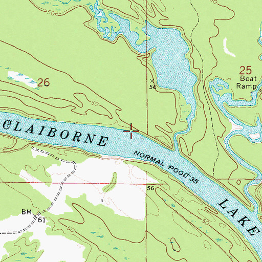 Topographic Map of Saint James Bar, AL