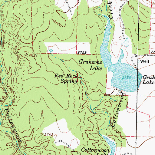 Topographic Map of Red Rock Spring, TX