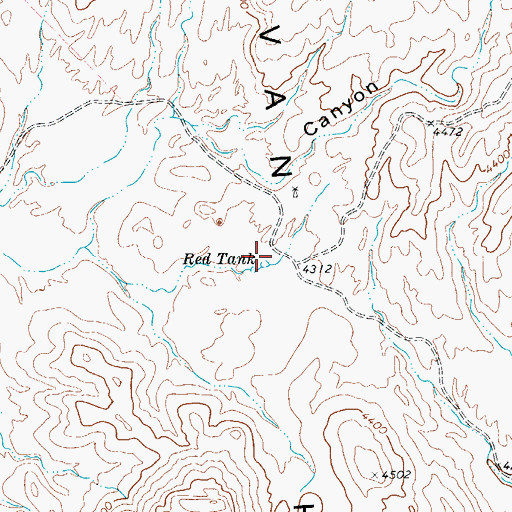 Topographic Map of Red Tank, TX