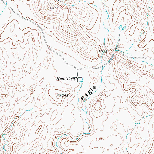 Topographic Map of Red Tank, TX