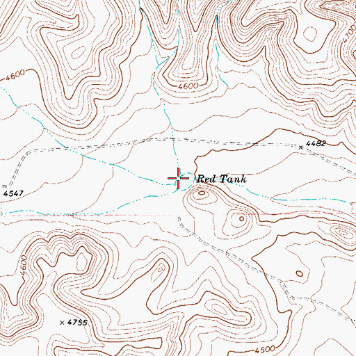 Topographic Map of Red Tank, TX
