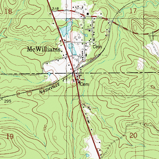 Topographic Map of Saint John Church, AL