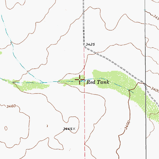 Topographic Map of Red Tank, TX