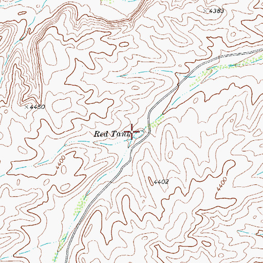 Topographic Map of Red Tank, TX