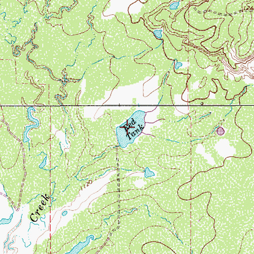 Topographic Map of Red Tank, TX