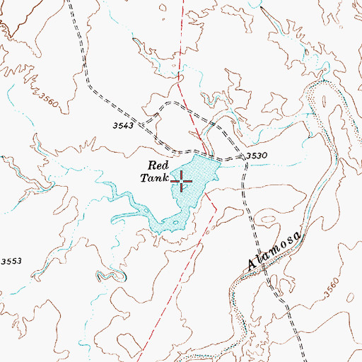 Topographic Map of Red Tank, TX