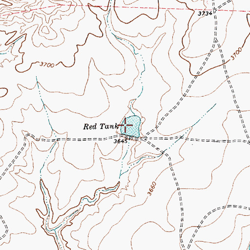 Topographic Map of Red Tank, TX