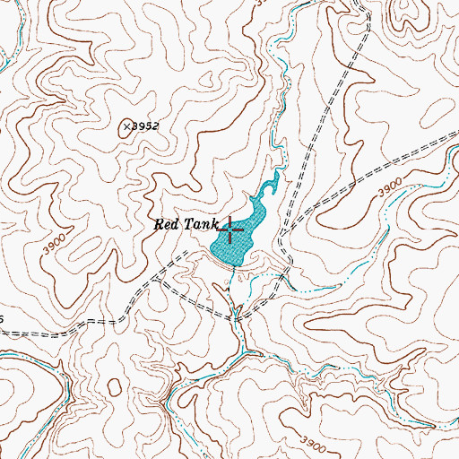 Topographic Map of Red Tank, TX