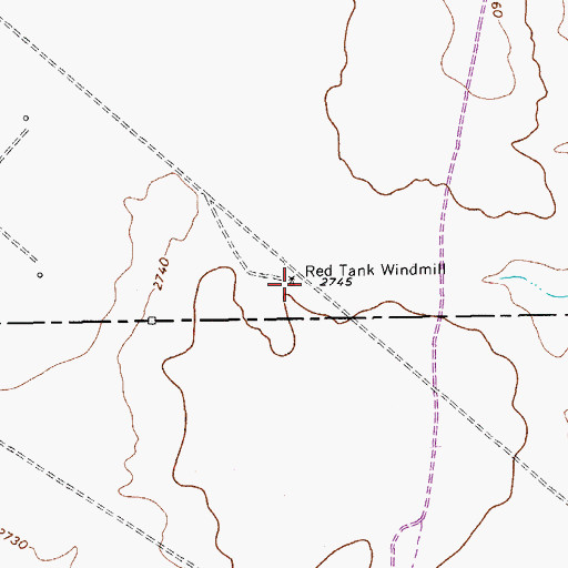 Topographic Map of Red Tank Windmill, TX