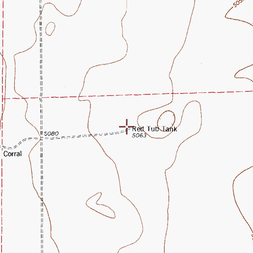 Topographic Map of Red Tub Tank, TX