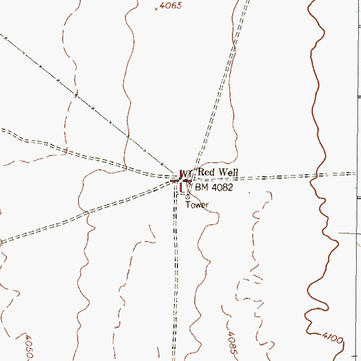 Topographic Map of Red Well, TX