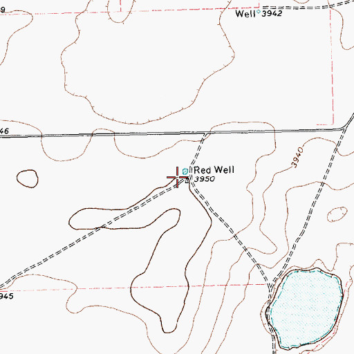 Topographic Map of Red Well, TX