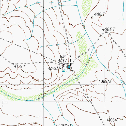 Topographic Map of Red Well Windmill, TX