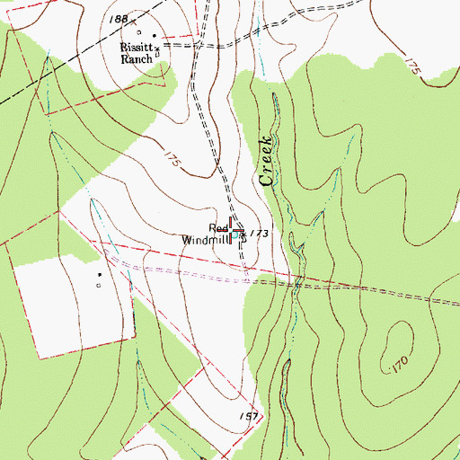 Topographic Map of Red Windmill, TX